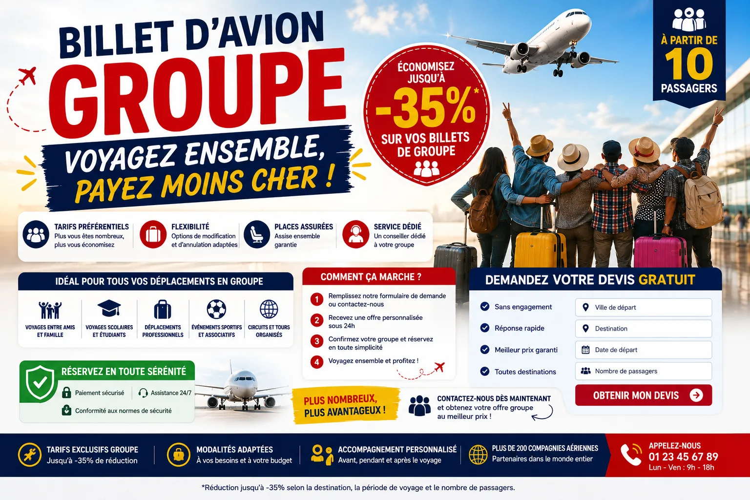 Billet d'avion groupe pas cher