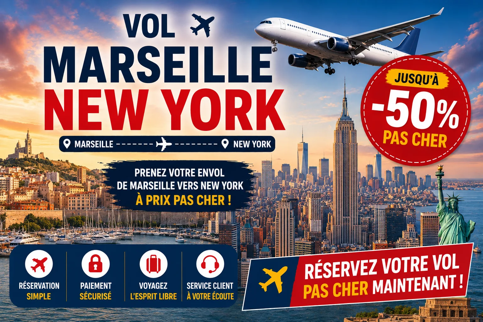 Vol Marseille New York