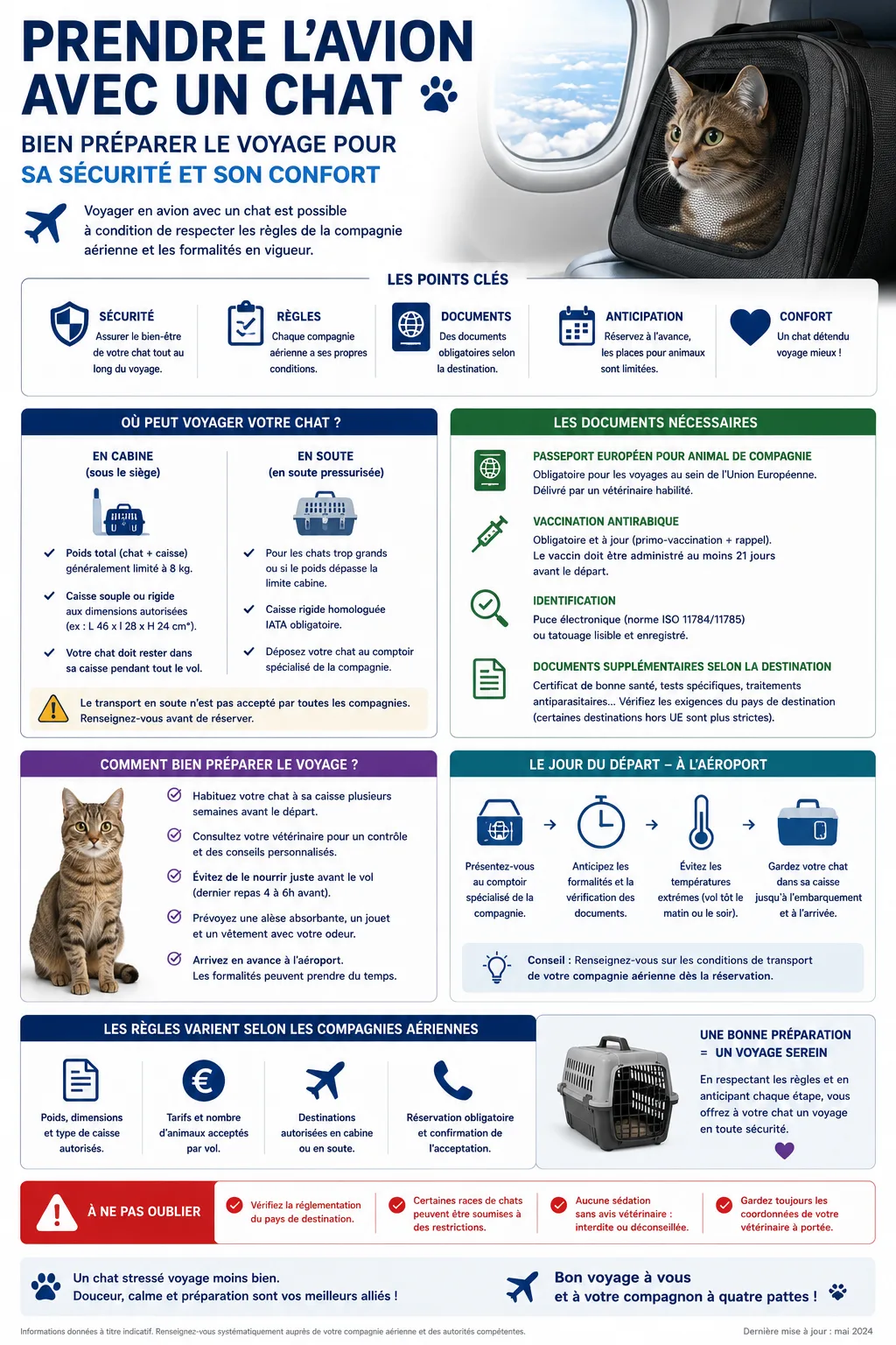 Prendre l’avion avec un chat