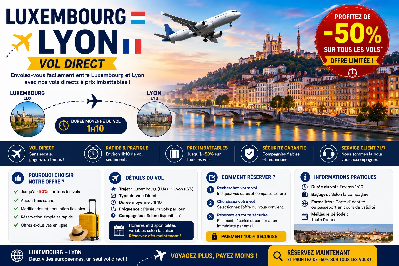 Luxembourg Lyon vol