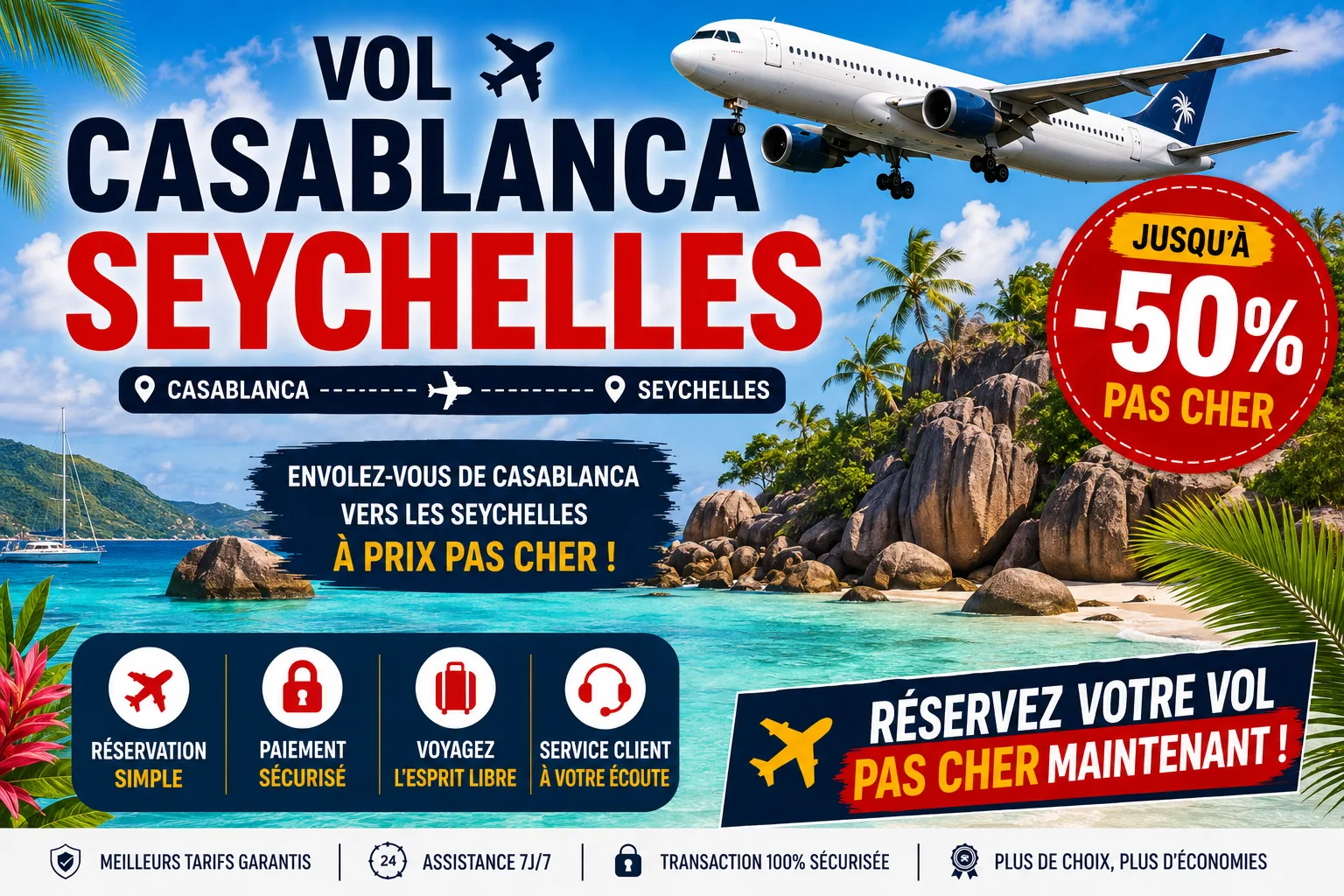Vol Casablanca Seychelles