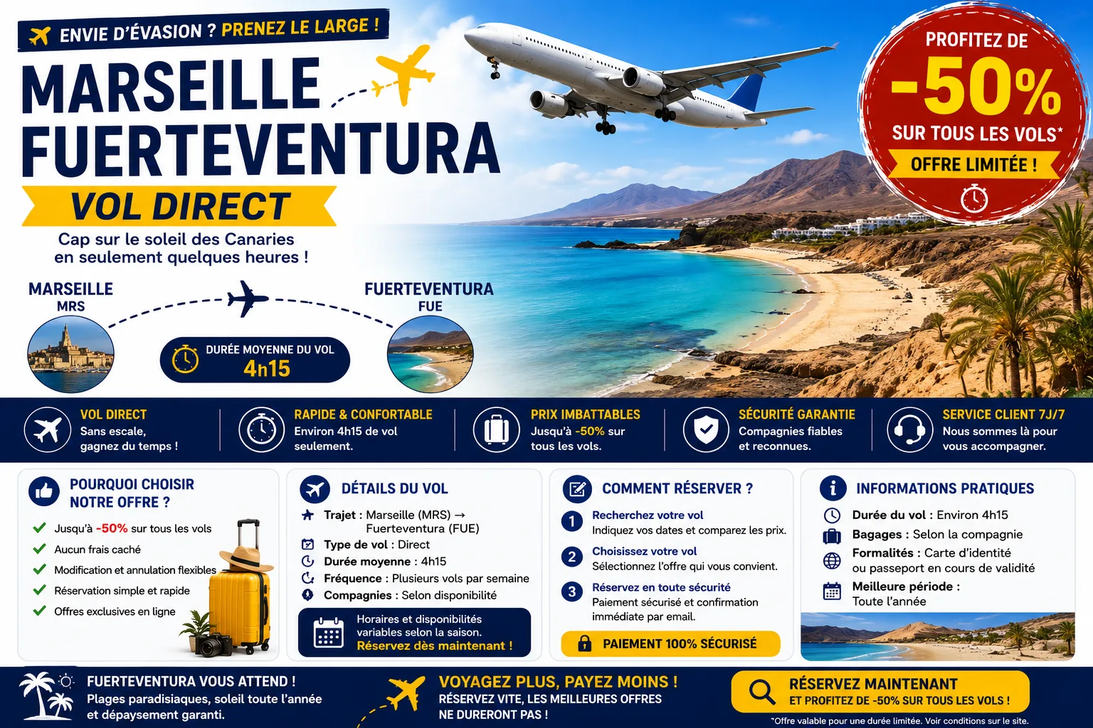 Marseille Fuerteventura vol direct
