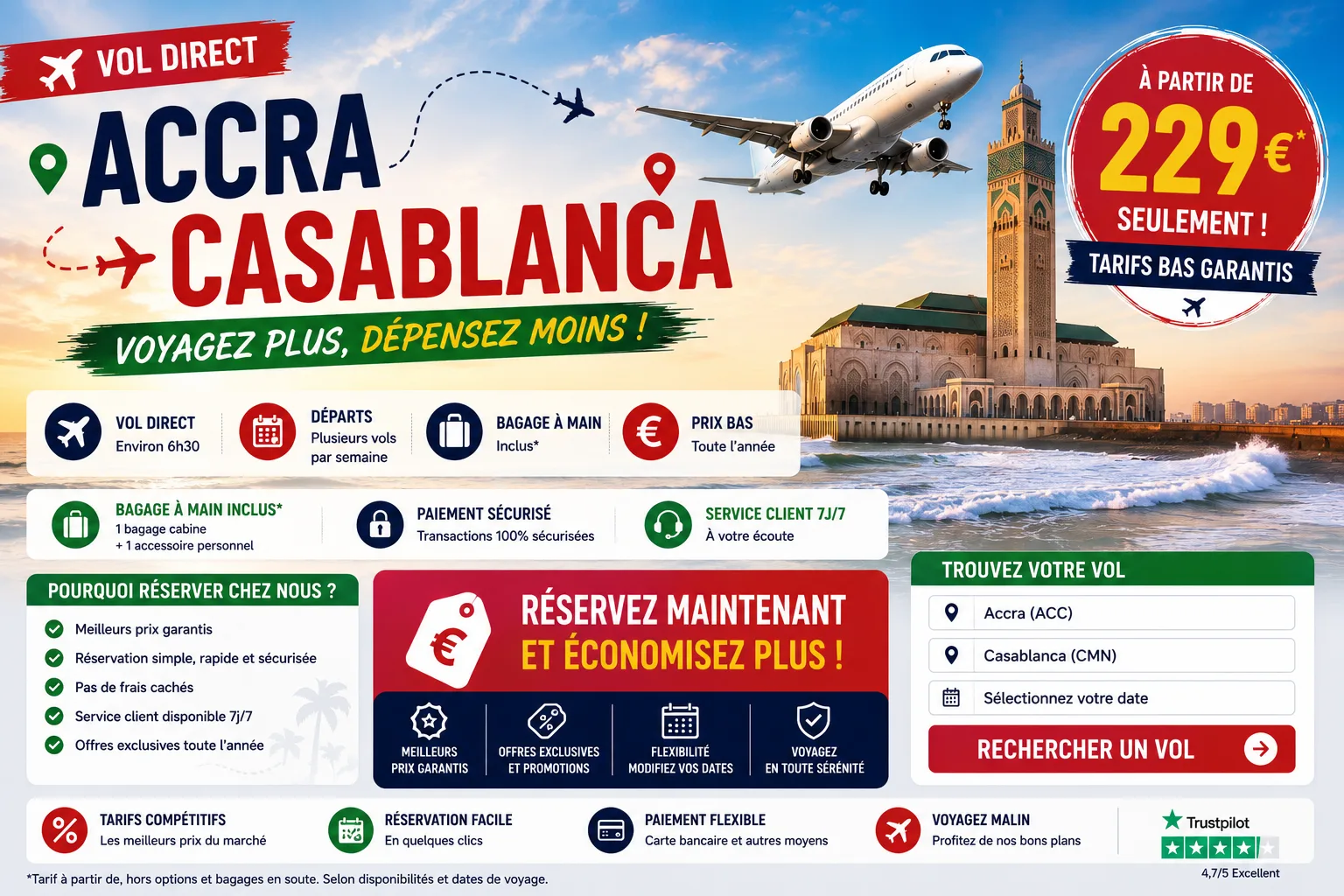 Vol Accra Casablanca