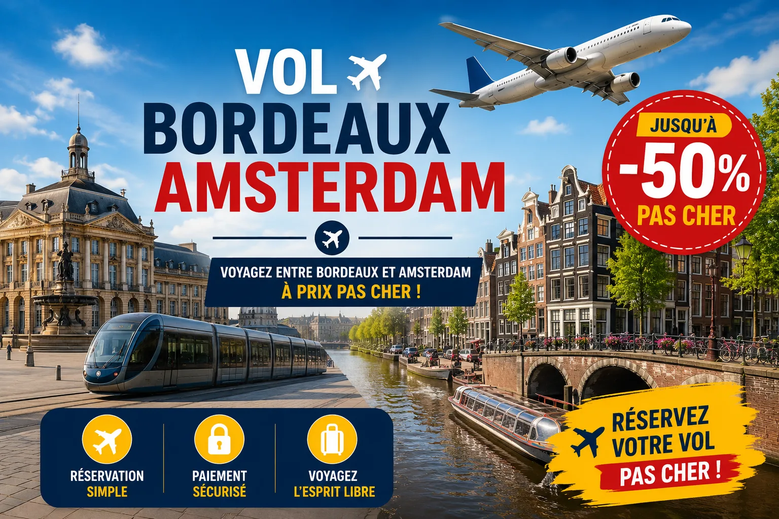 Vol Bordeaux Amsterdam : préparez votre voyage au meilleur prix