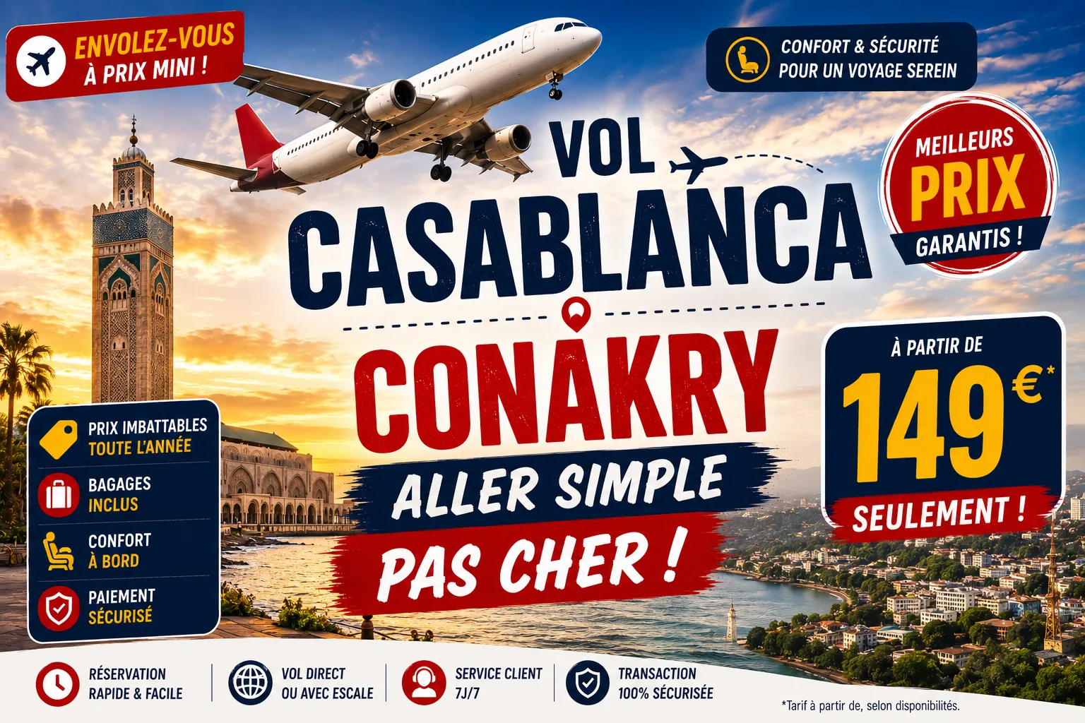 Vol Casablanca Conakry