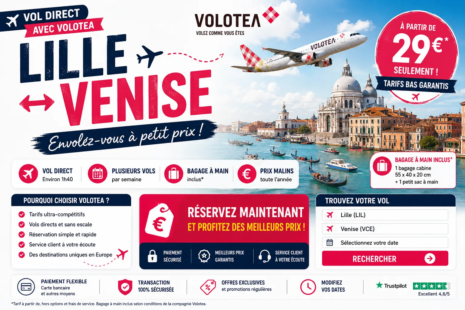 Vol Lille Venise Volotea