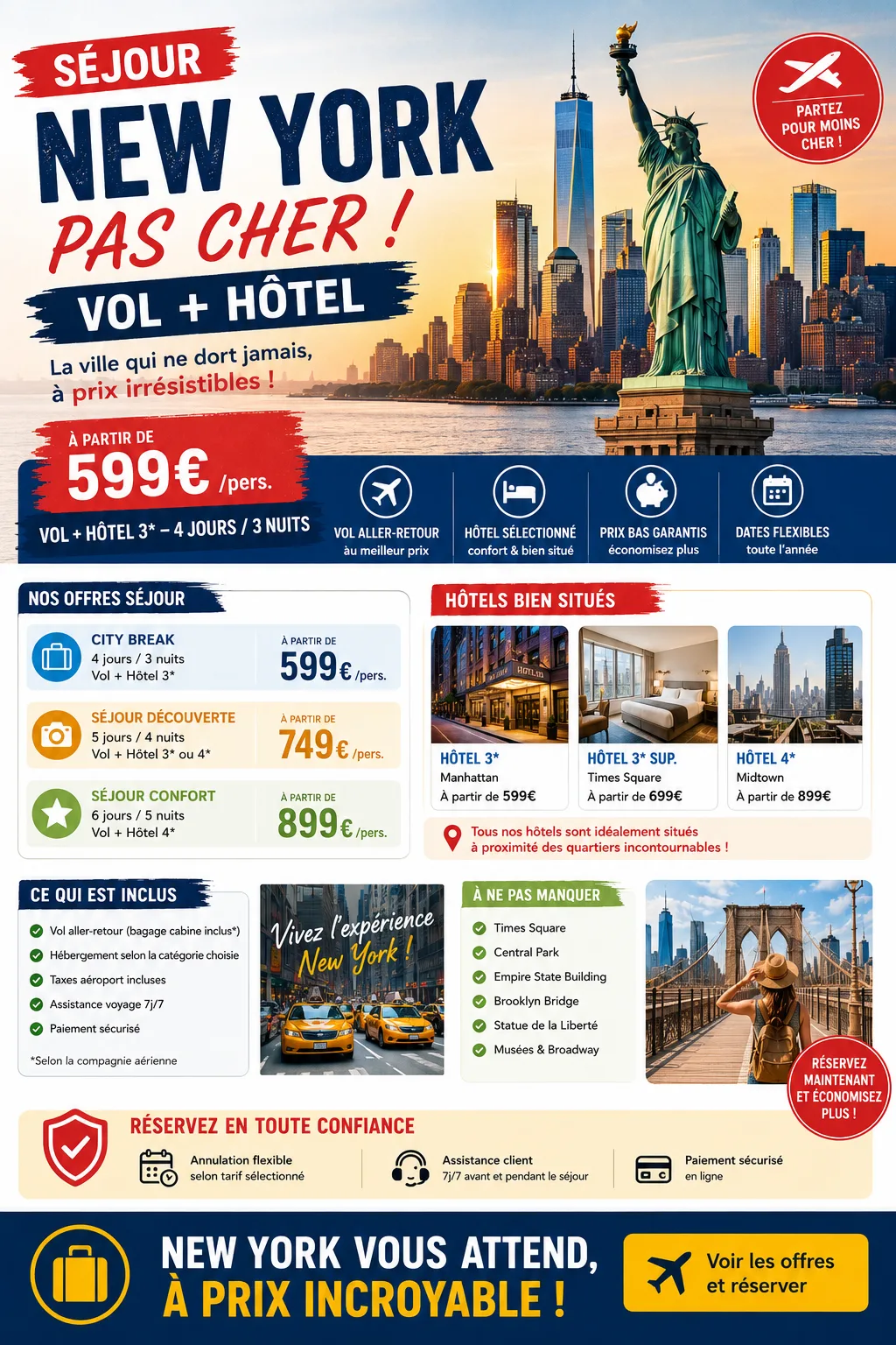 Séjour New York pas cher vol + hôtel