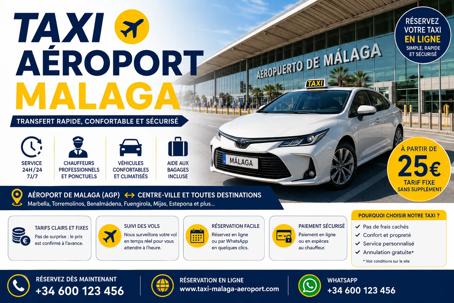 Taxi aéroport Malaga